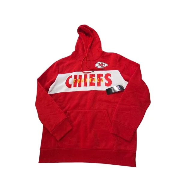 NFL Team Apparel Kansas City Chiefs Red Hoodie Mens Medium NWT - Picture 2 of 7